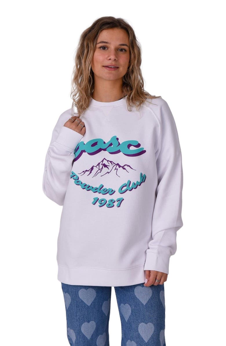 OOSC Powder Club Sweatshirt - White, Alternate, color, 