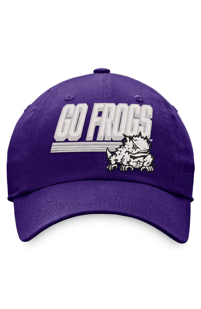 TOP OF THE WORLD Men's Top of the World Purple TCU Horned Frogs Slice Adjustable Hat, Alternate, color, 