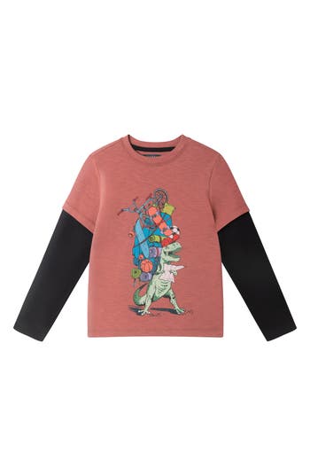 Andy & Evan Kids' Twofer Graphic T-shirt In Pink