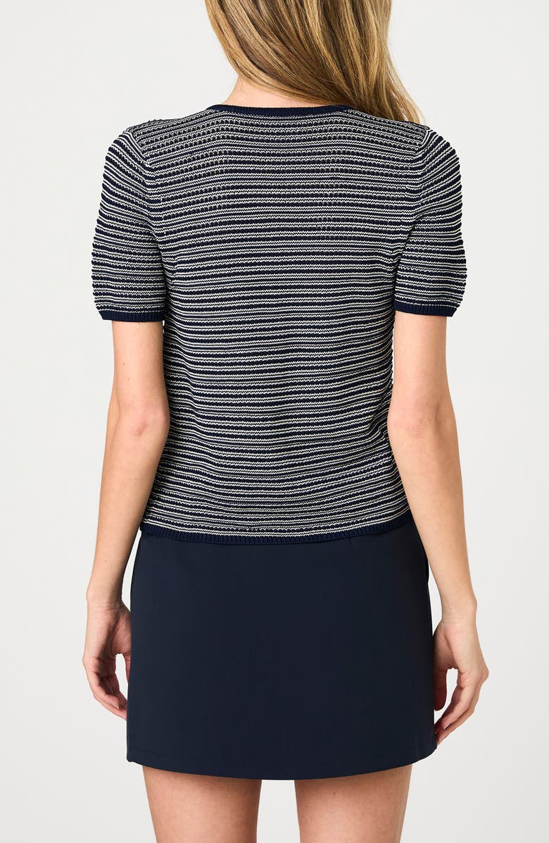 French Connection Zigzag Stripe Knit Cardigan, Alternate, color, Midnight Blue Multi