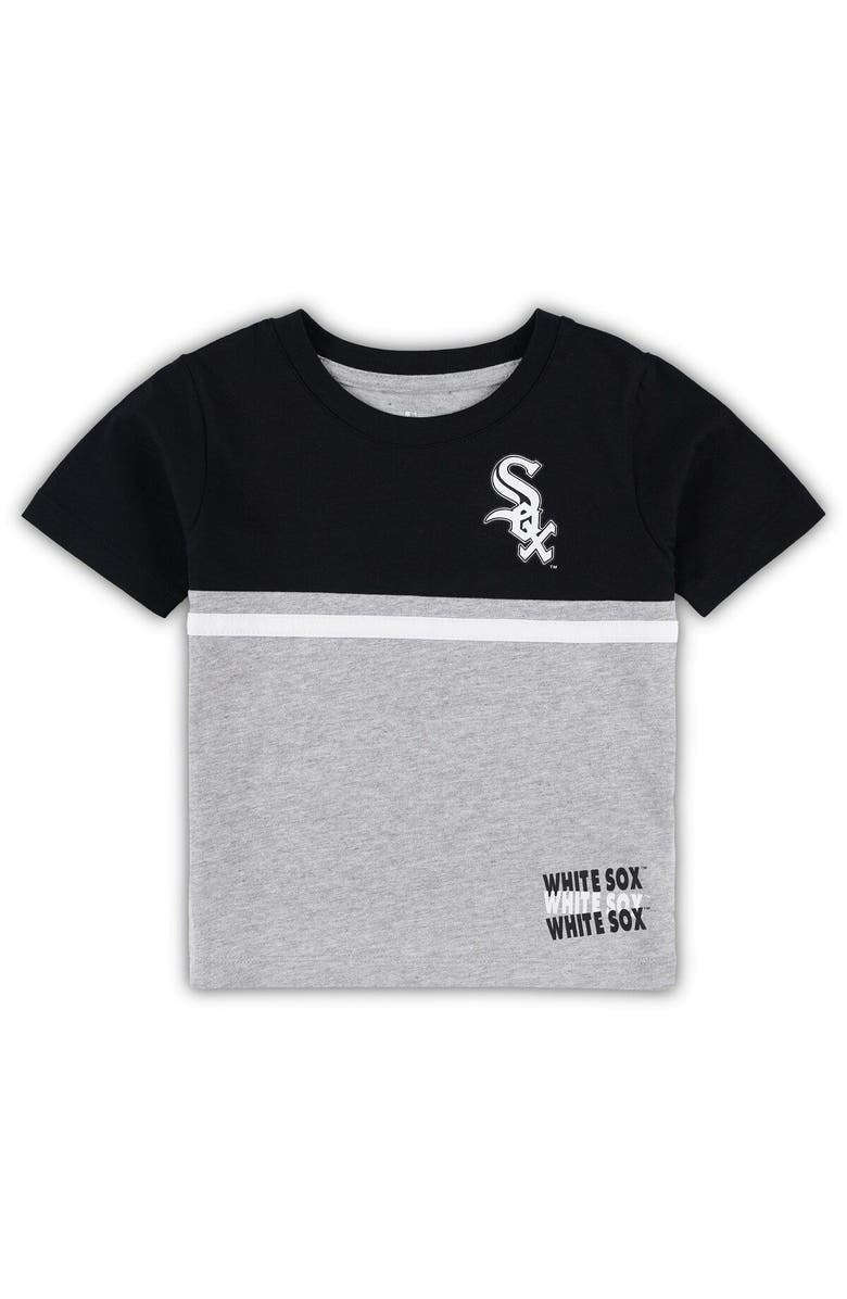 Outerstuff Toddler Black/White Chicago White Sox Batters Box T-Shirt & Pants Set, Alternate, color, Black