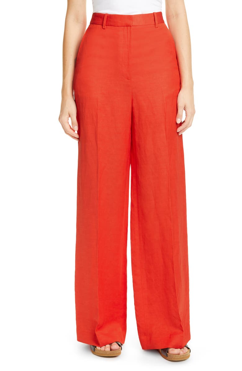 PARTOW Jimson Linen & Cotton Wide Leg Pants, Main, color,