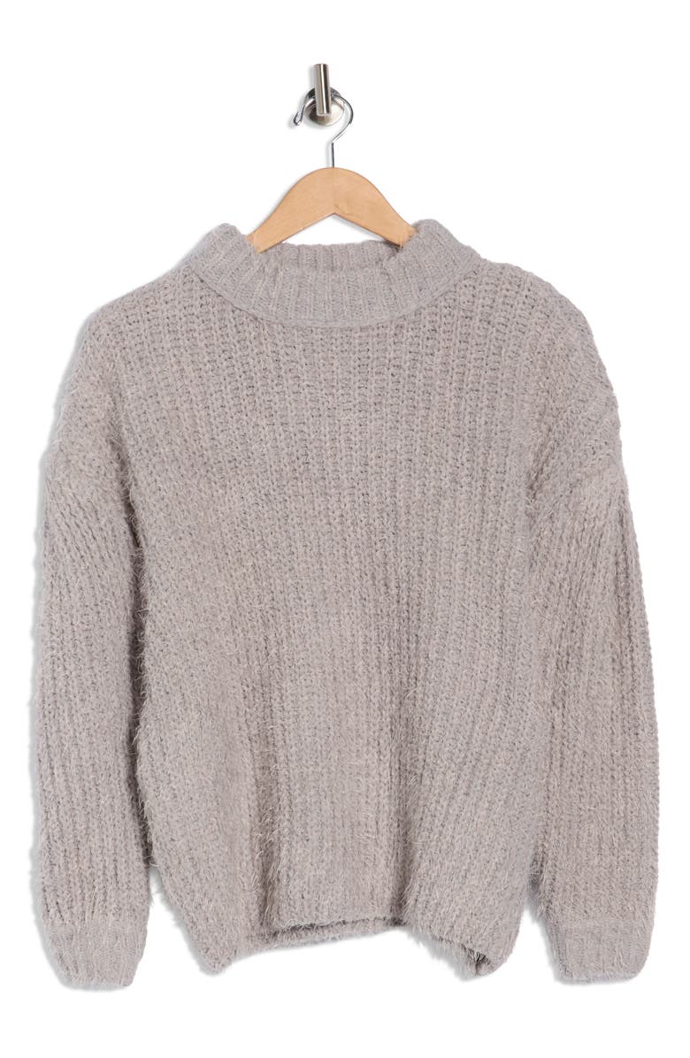 INDUSTRY REPUBLIC CLOTHING Mock Neck Eyelash Knit Sweater, Alternate, color, Pebble