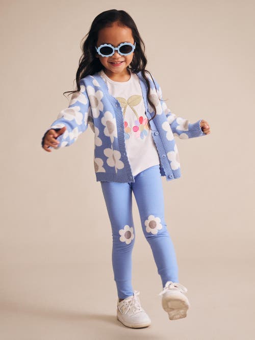 Huxbaby Daisy Scalloped Knit Cardi In Pink