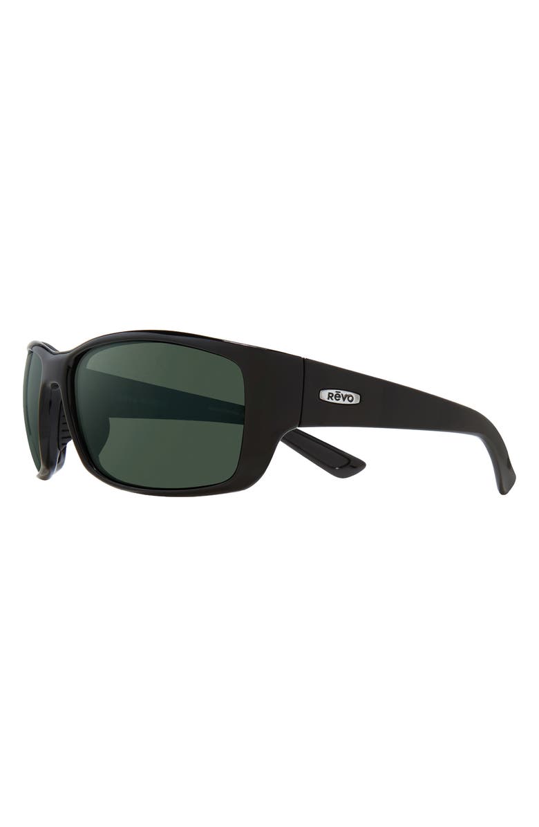 Revo Dexter 61mm Polarized Rectangular Sunglasses, Alternate, color, Black