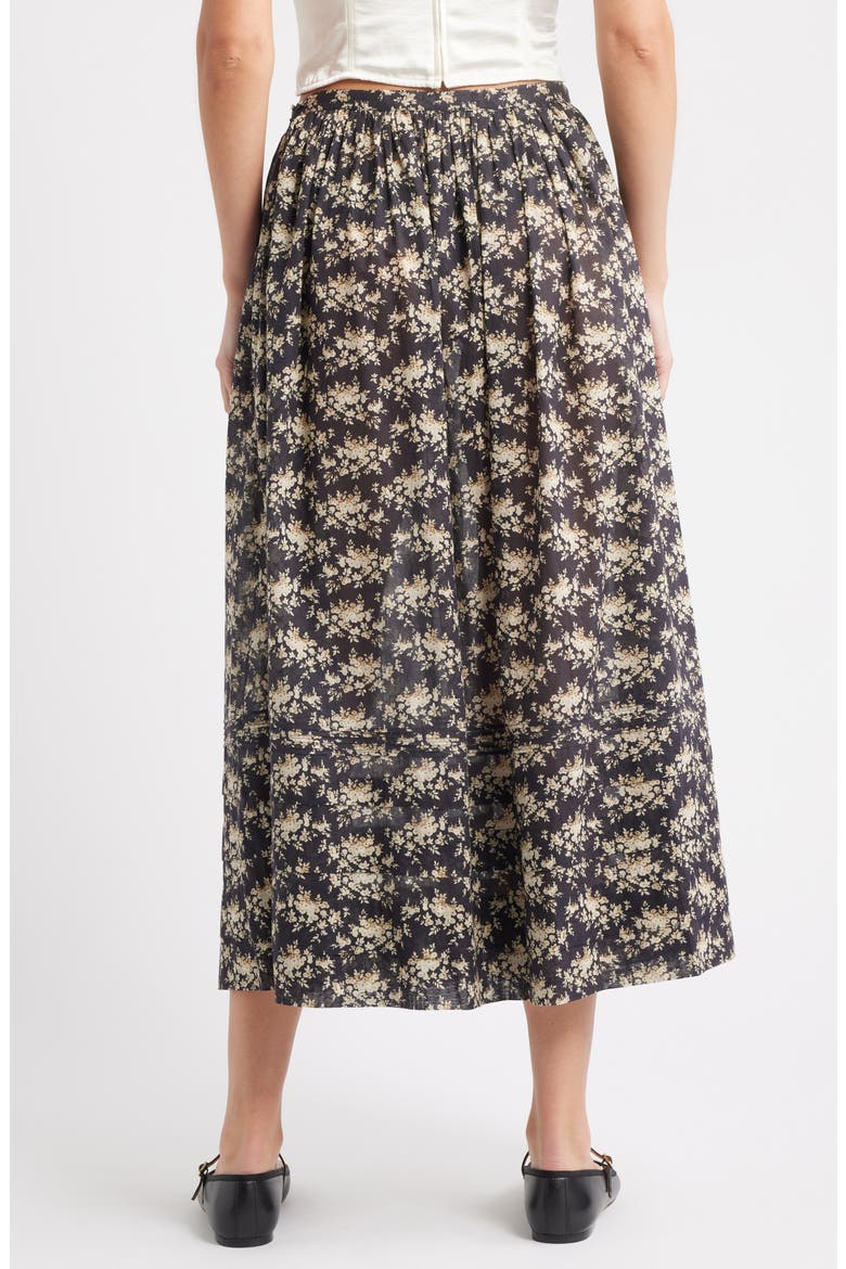 Marcie Floral Print Organic Cotton Skirt, Alternate, color, NIOR ROSIER FLORAL
