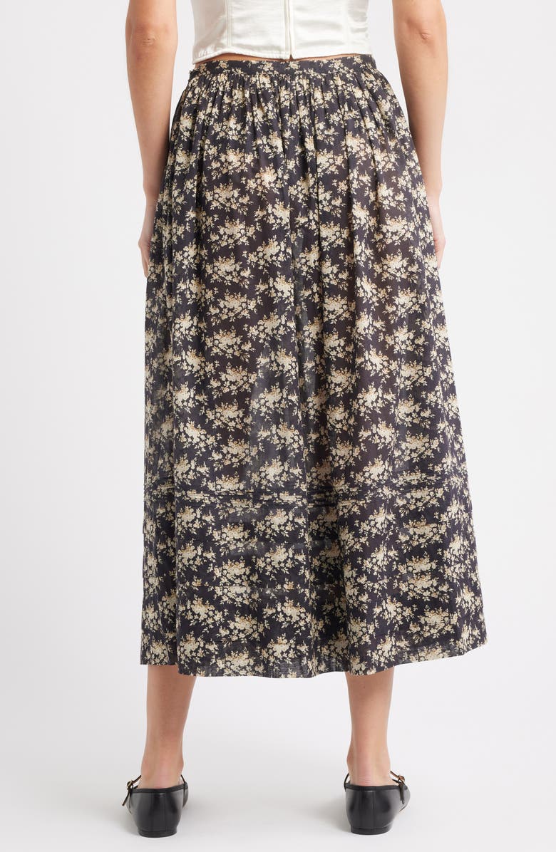 DÔEN Marcie Floral Print Organic Cotton Skirt, Alternate, color, Nior Rosier Floral