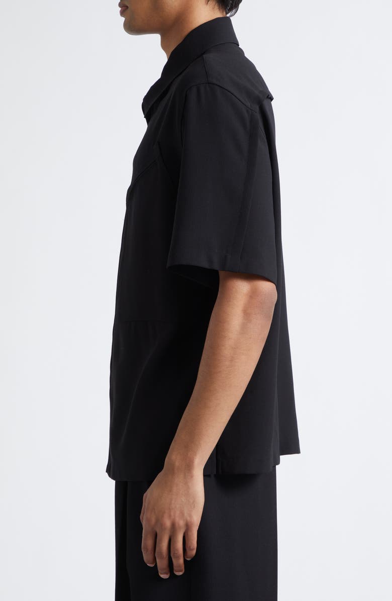 Givenchy Utility Zip Front Wool Shirt, Alternate, color, Black