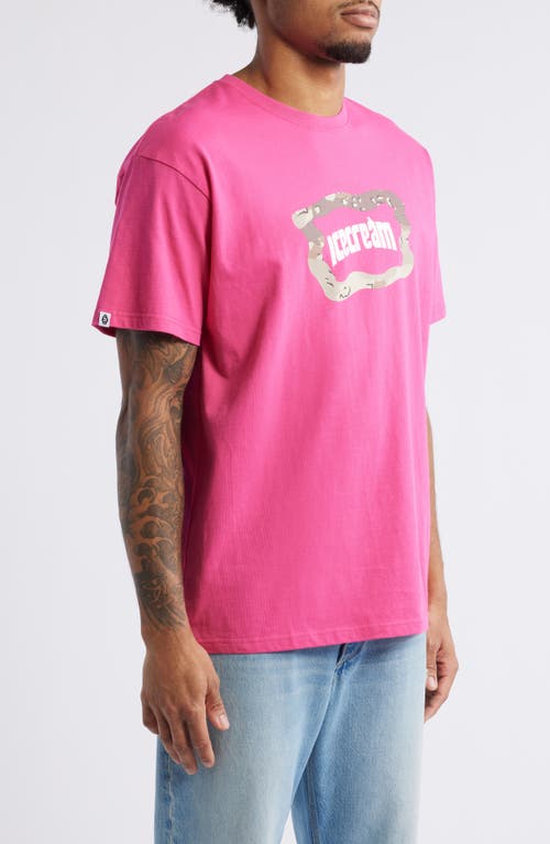 Icecream Dessert Camo Logo Graphic T-shirt In Beetroot Purple