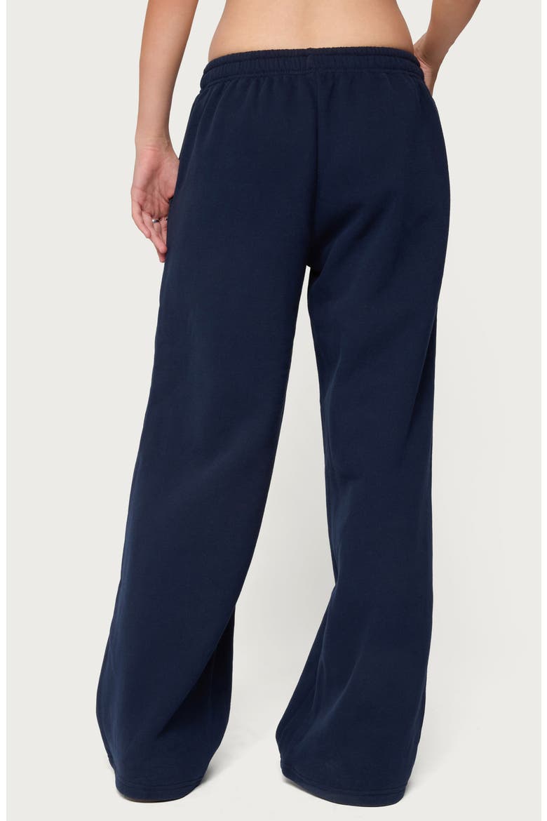 I Don't Chase I Attract Bow Wide Leg Sweatpants, Alternate, color, NAVY