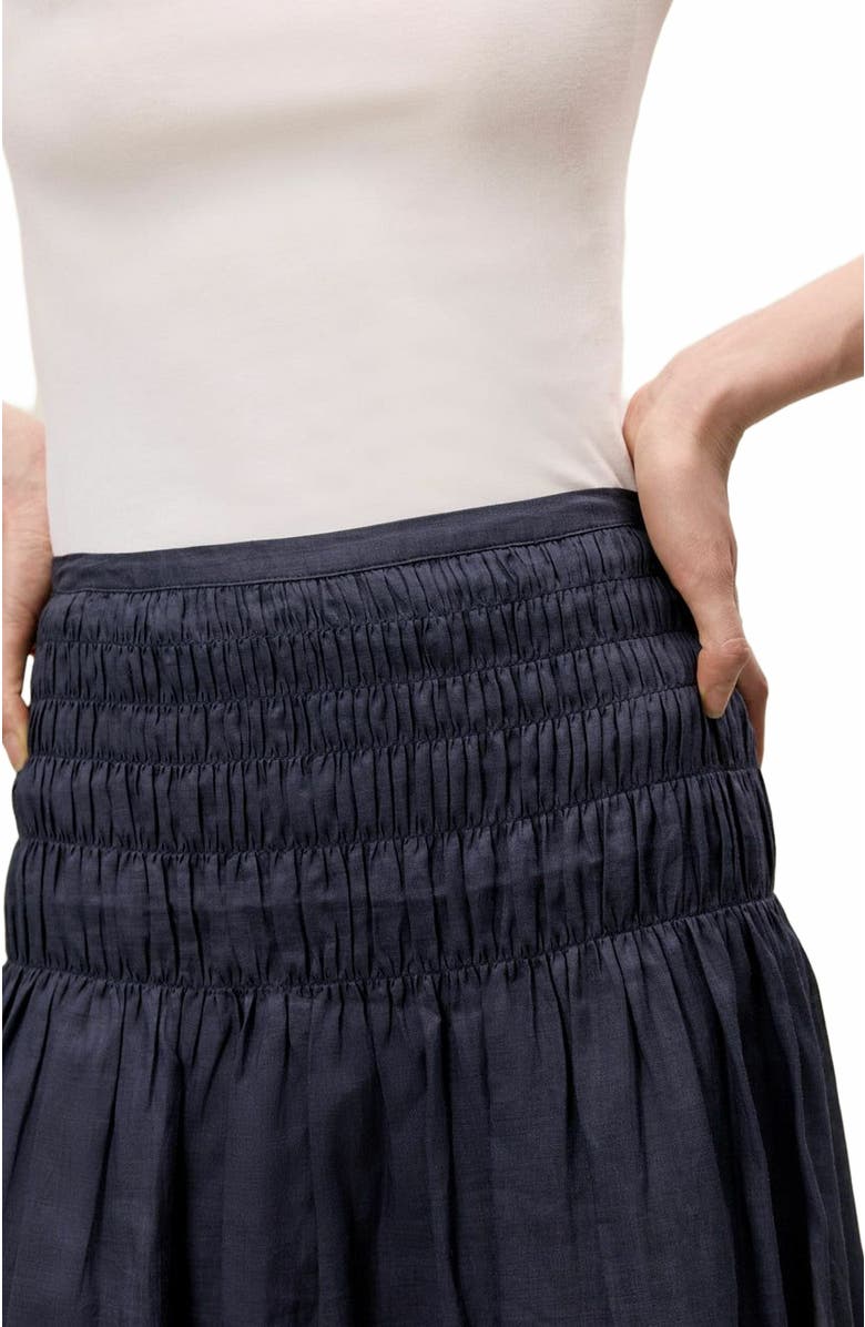 Rebecca Taylor Anya Ramie Skirt, Alternate, color, Navy