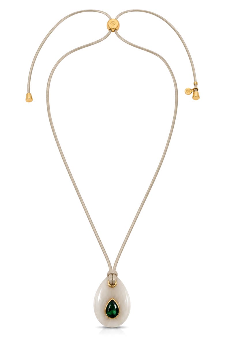 Teardrop Cord Pendant Necklace, Main, color, CREAM