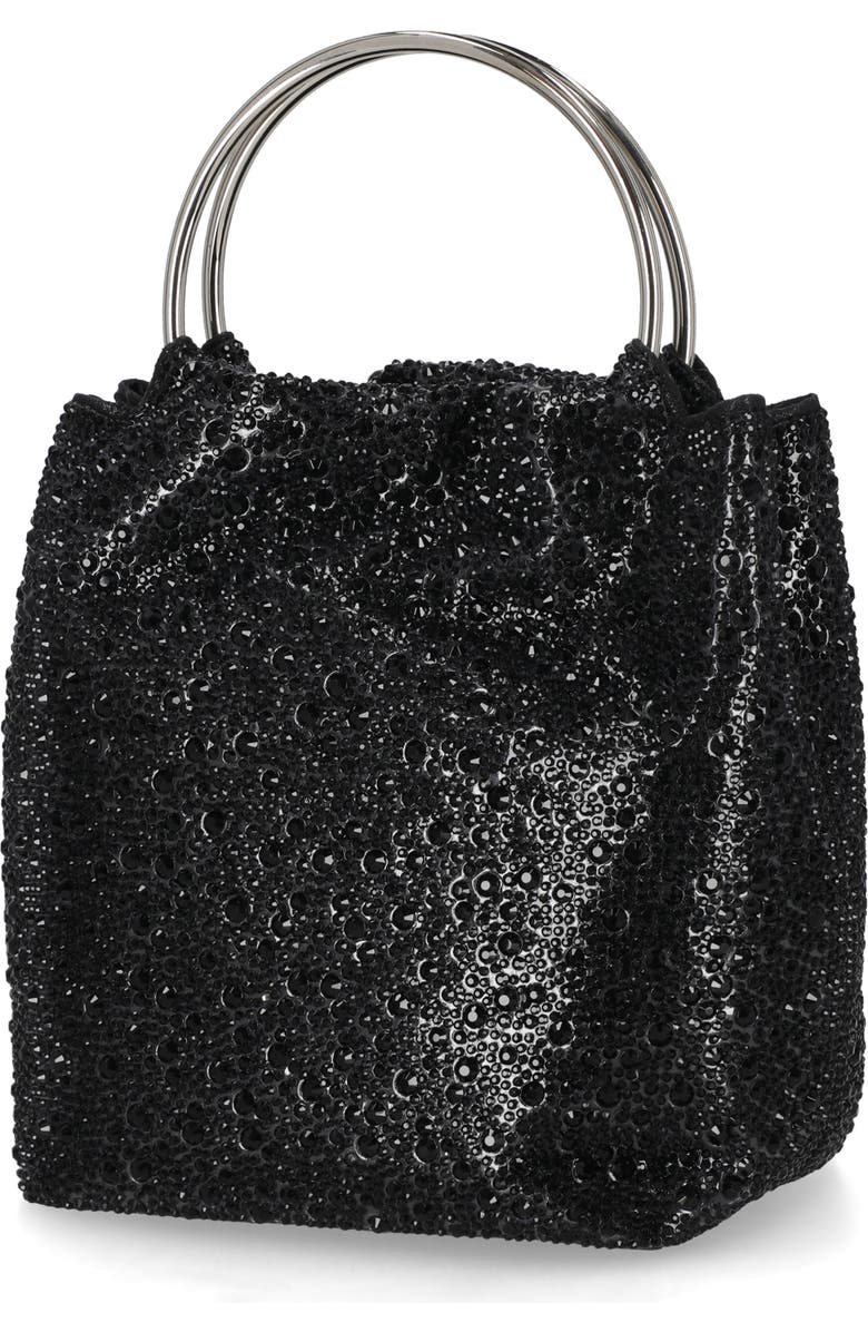 Jessica McClintock Nikki Ring Top Handle Clutch, Alternate, color, Black