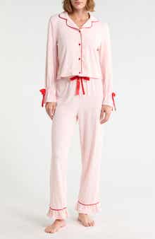 French Connection Striped Ruffle Pajama Set