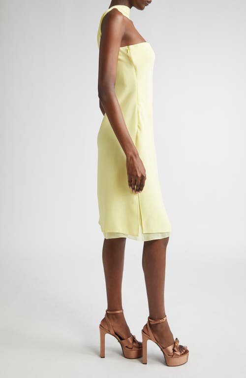 Versace Scarf-effect Cutout Chiffon-trimmed Silk-cady Mini Dress