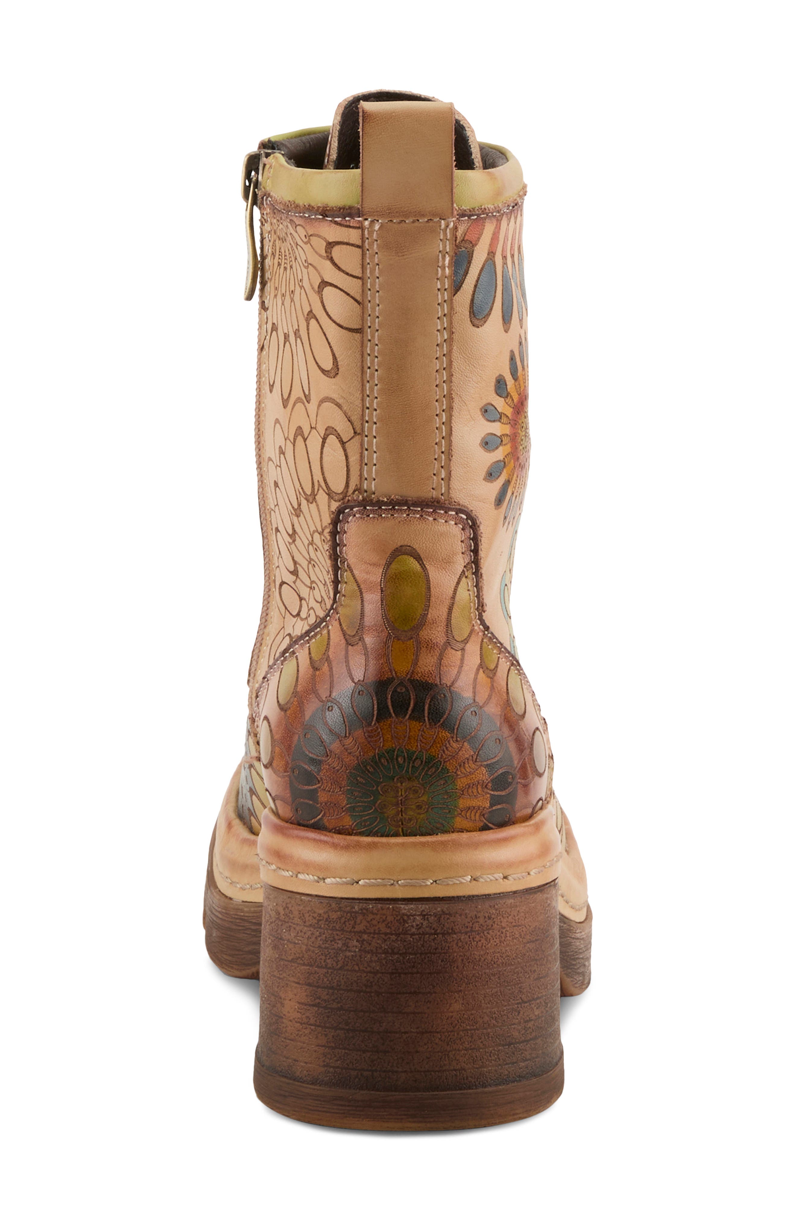 L'Artiste by Spring Step Carnivale Embossed Bootie, Alternate, color, Beige Multi