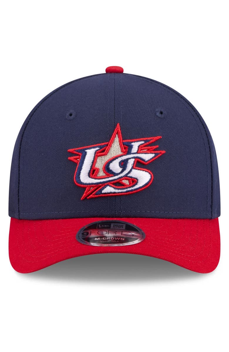 New Era Men's New Era  Navy/Red USA Baseball 2026 World Baseball Classic 9FORTY M-Crown Adjustable Hat, Alternate, color, Navy