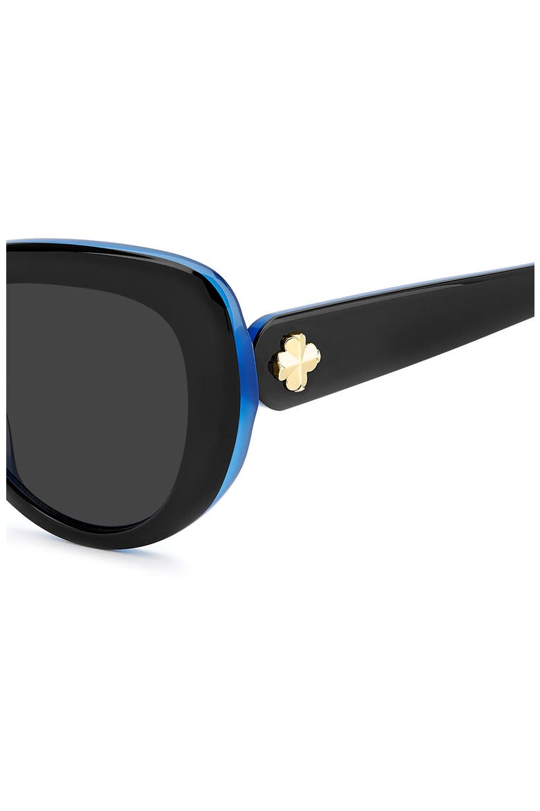 rana 53mm rectangular sunglasses, Alternate, color, BLACK BLUE/ GREY