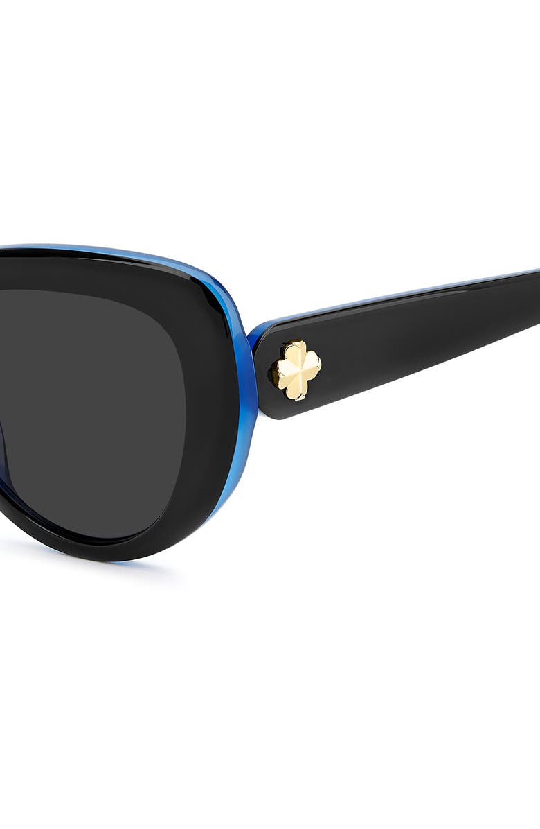 Kate Spade New York rana 53mm rectangular sunglasses, Alternate, color, Black Blue/ Grey