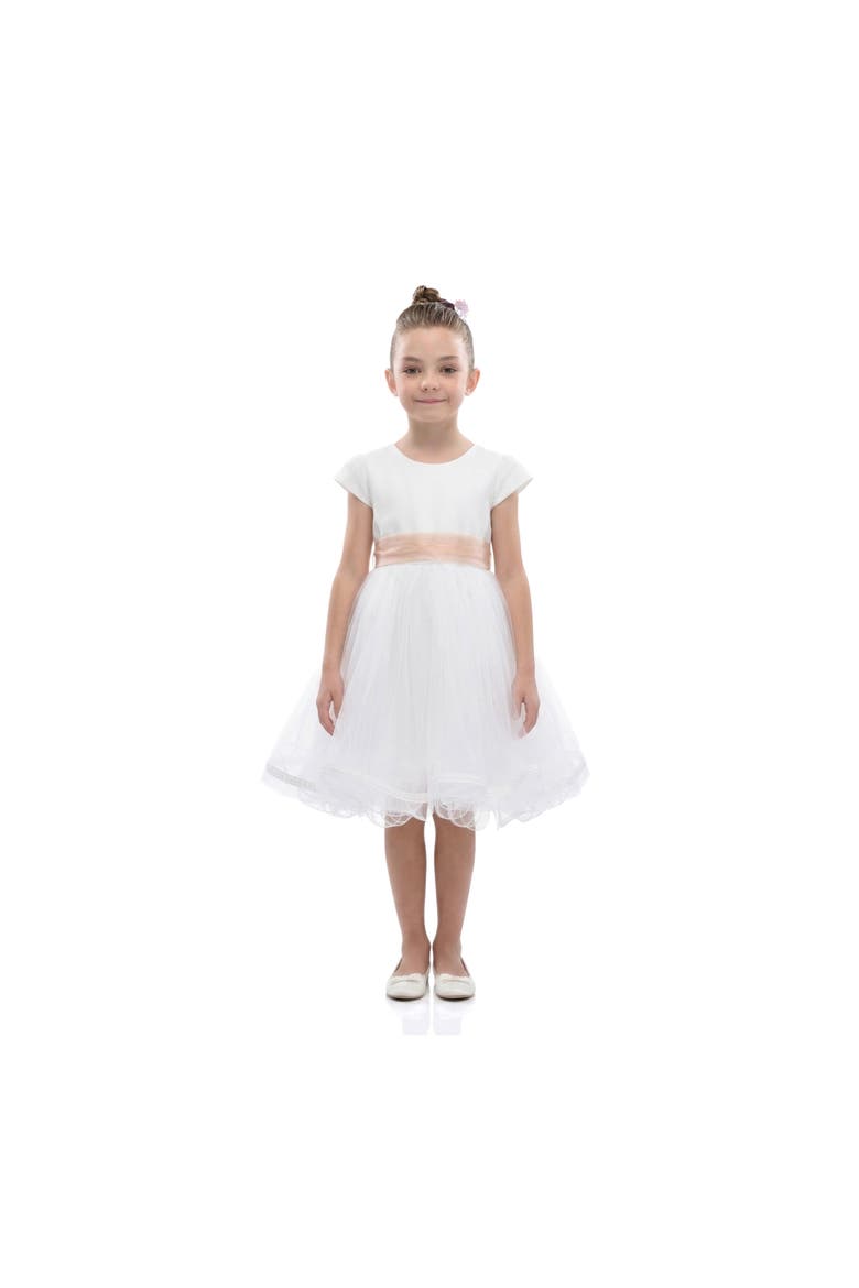 Satin Ribbon Dress, Alternate, color, White