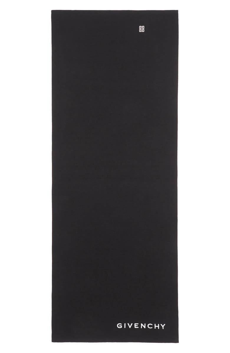 Givenchy Logo Embroidered Wool Scarf, Main, color,