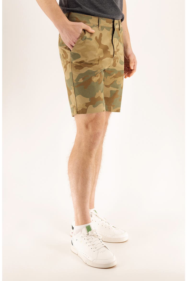 Camo Print 9-Inch Performance Stretch Chino Shorts, Alternate, color, DUSTY CAMO