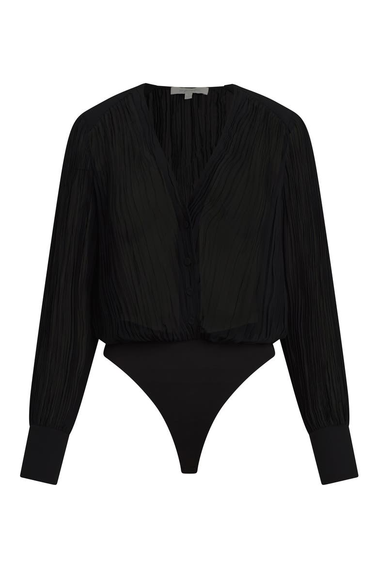 The Change Me Plissè Bodysuit, Alternate, color, BLACK
