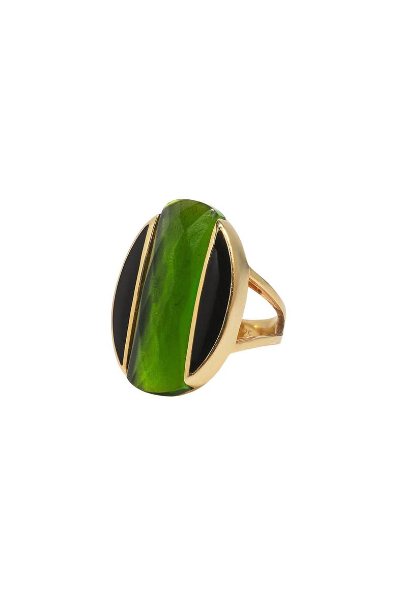 Ala Boundaries Peridot Ring, Alternate, color, Green & Black