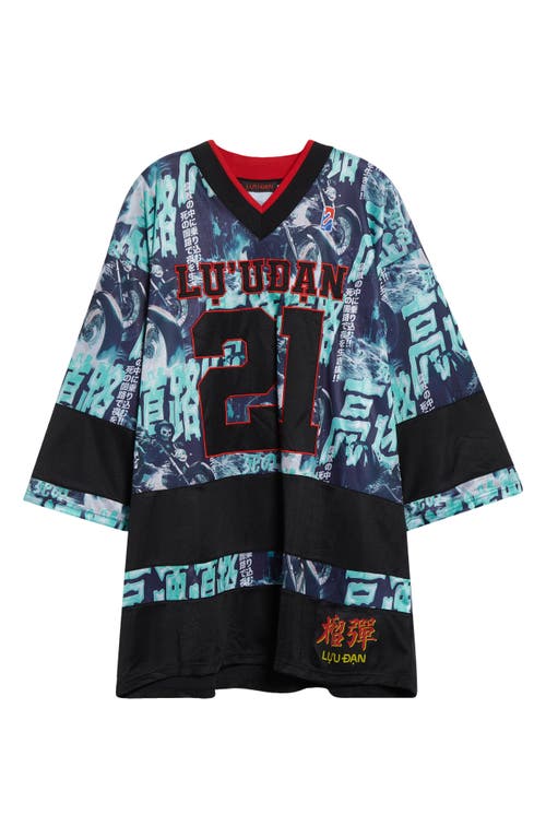 Lu'u Dan Multicolor Hockey L-d T-shirt In Blue