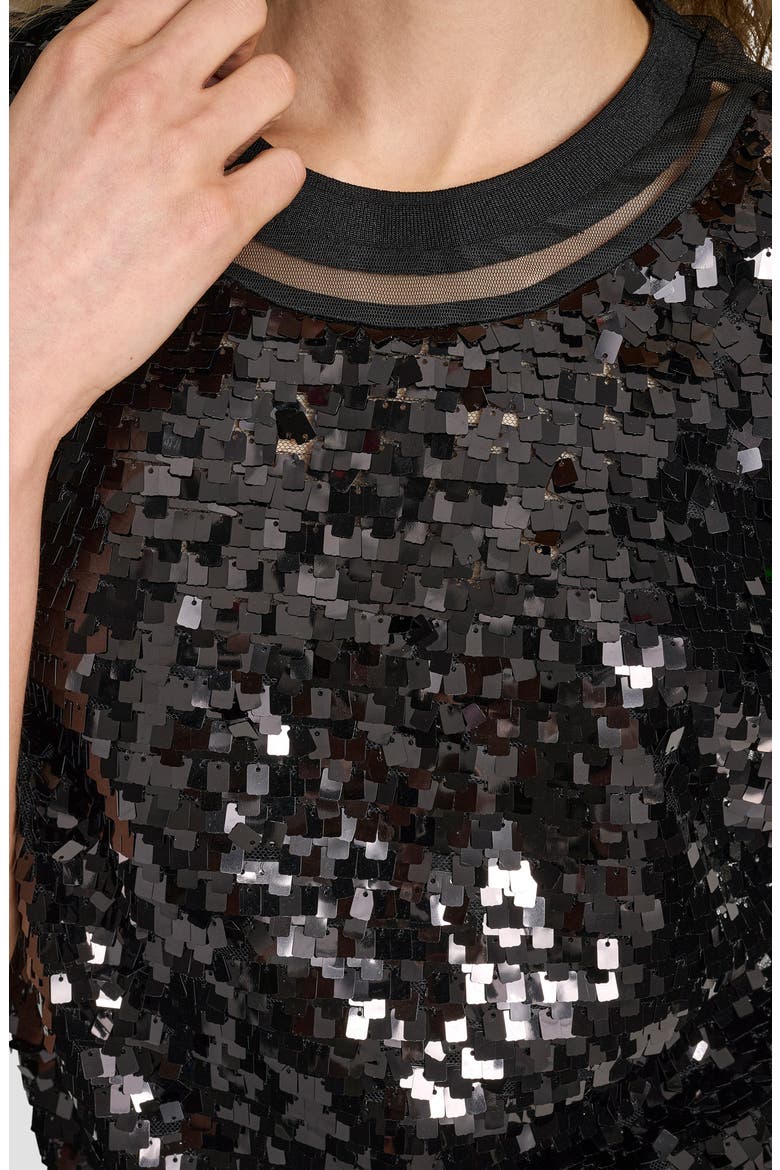 Layered Mesh Sequin Top, Alternate, color, BLACK