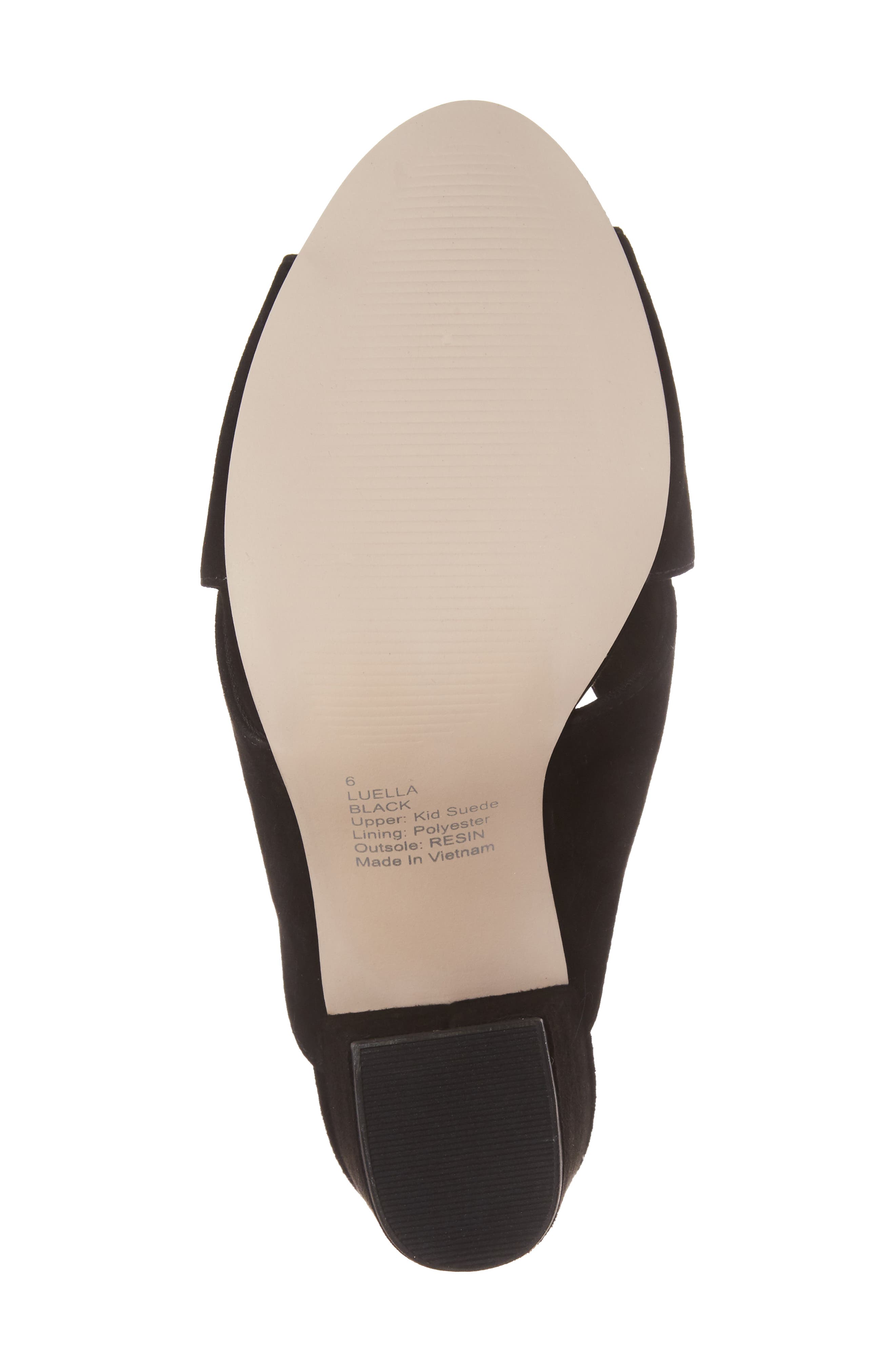 Luella Flower Embroidered Slide, Alternate, color, BLACK