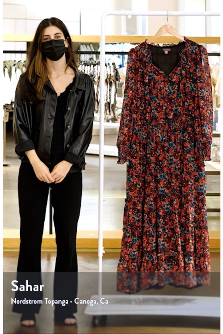 Autumn Floral Print Tiered Long Sleeve Maxi Dress video