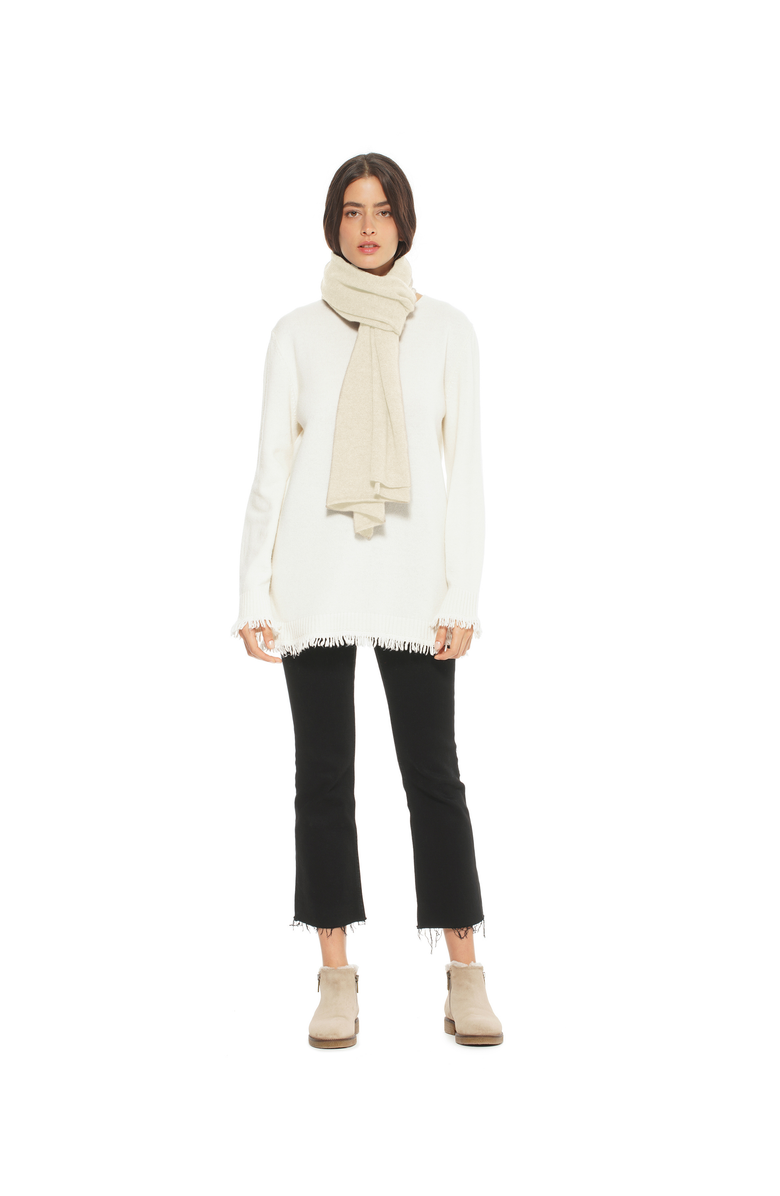 Monticelli Cashmere Pure Cashmere Cloud-Soft Scarf, Alternate, color, Milk White