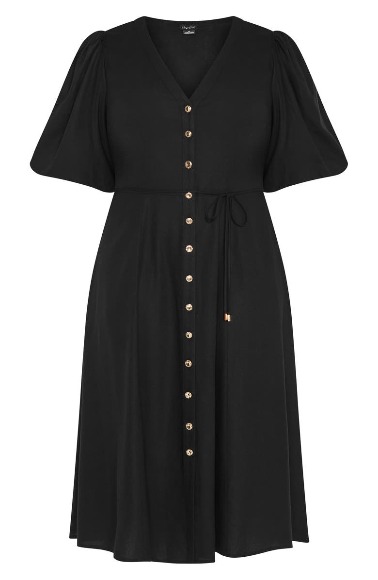 City Chic Dahlia Puff Sleeve Midi Dress, Alternate, color, 