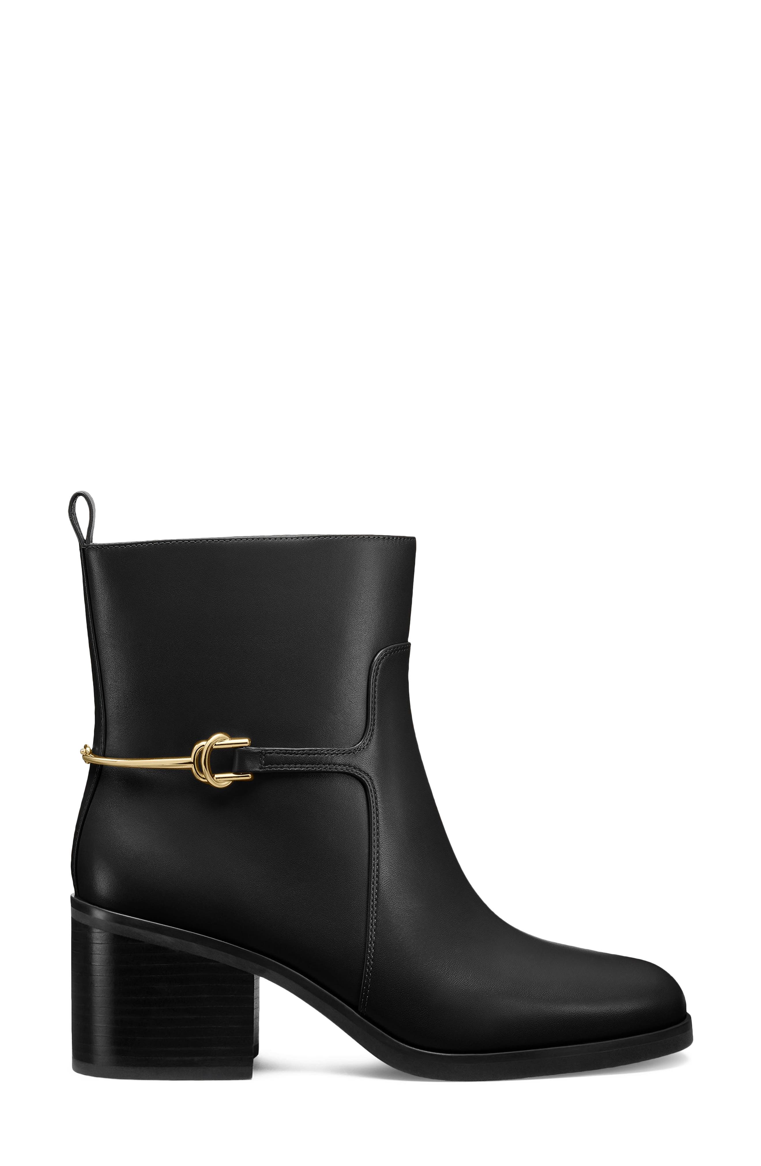 Cecily Leather Bootie, Alternate, color, BLACK