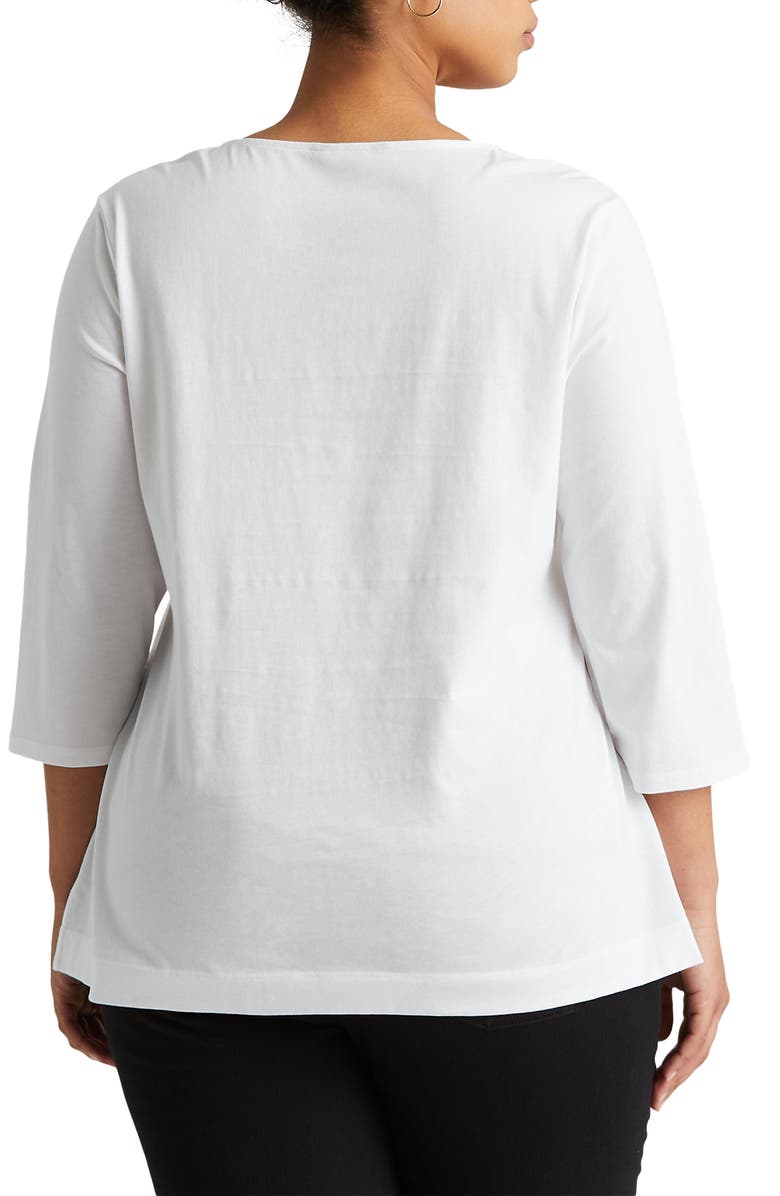 Lauren Ralph Lauren Split Neck Tunic, Alternate, color, White
