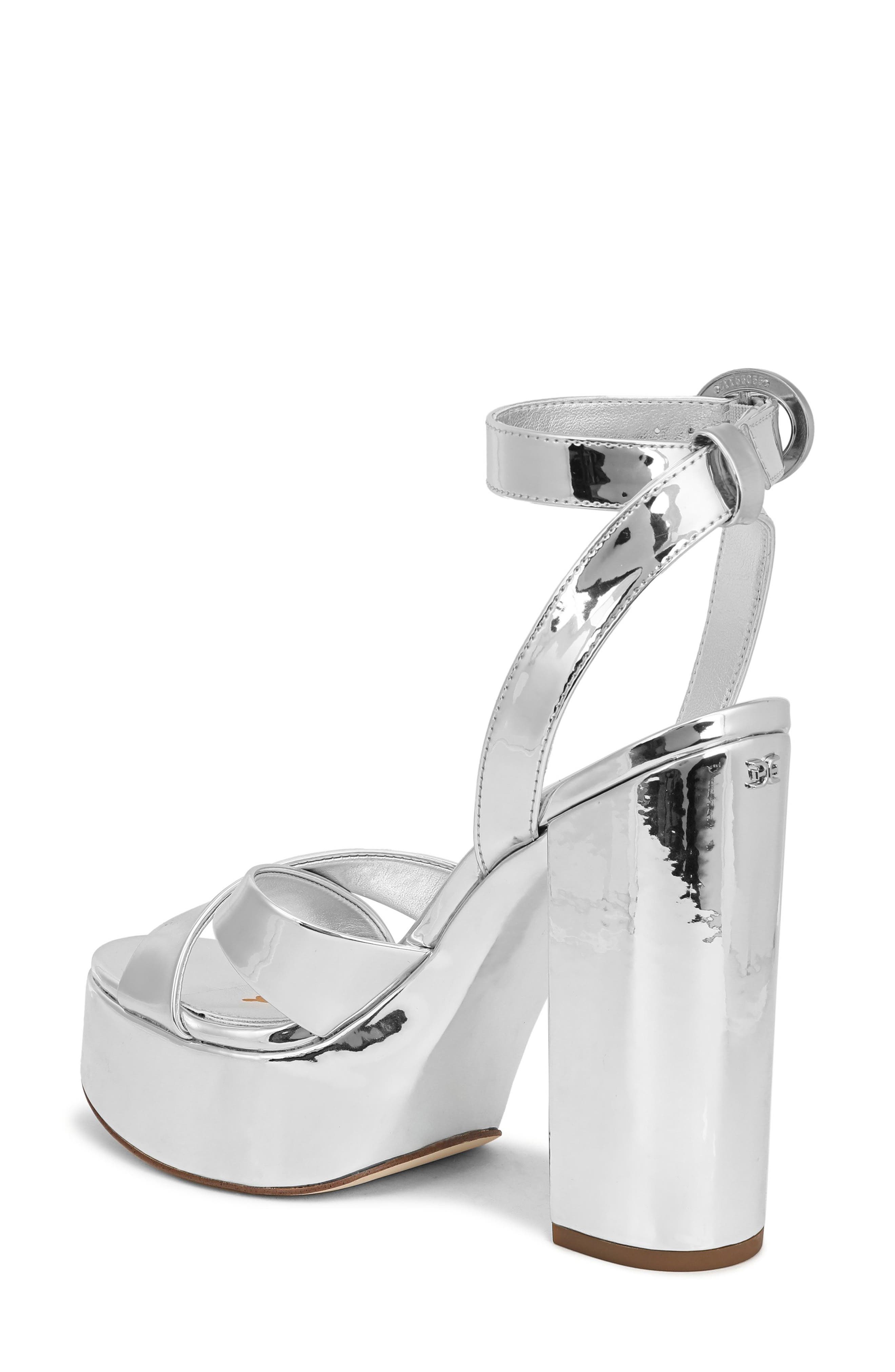 Sam Edelman Savannah Ankle Strap Platform Sandal, Alternate, color, Soft Silver