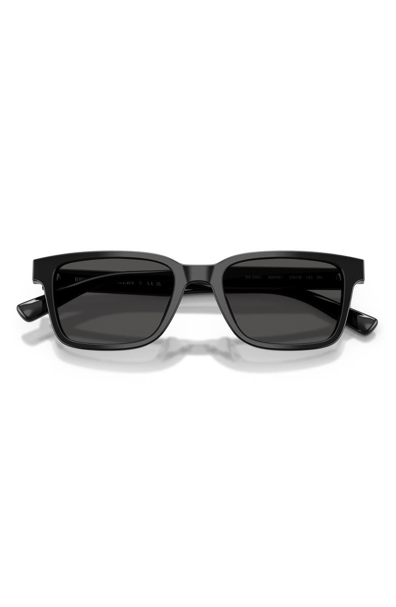 Brooks Brothers 53mm Rectangular Sunglasses, Alternate, color, Black / Dark Grey