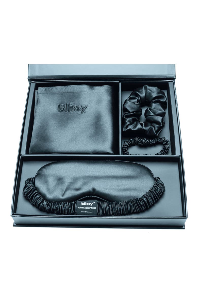 Dream 4-Piece Mulberry Silk Set, Alternate, color, ASH BLUE
