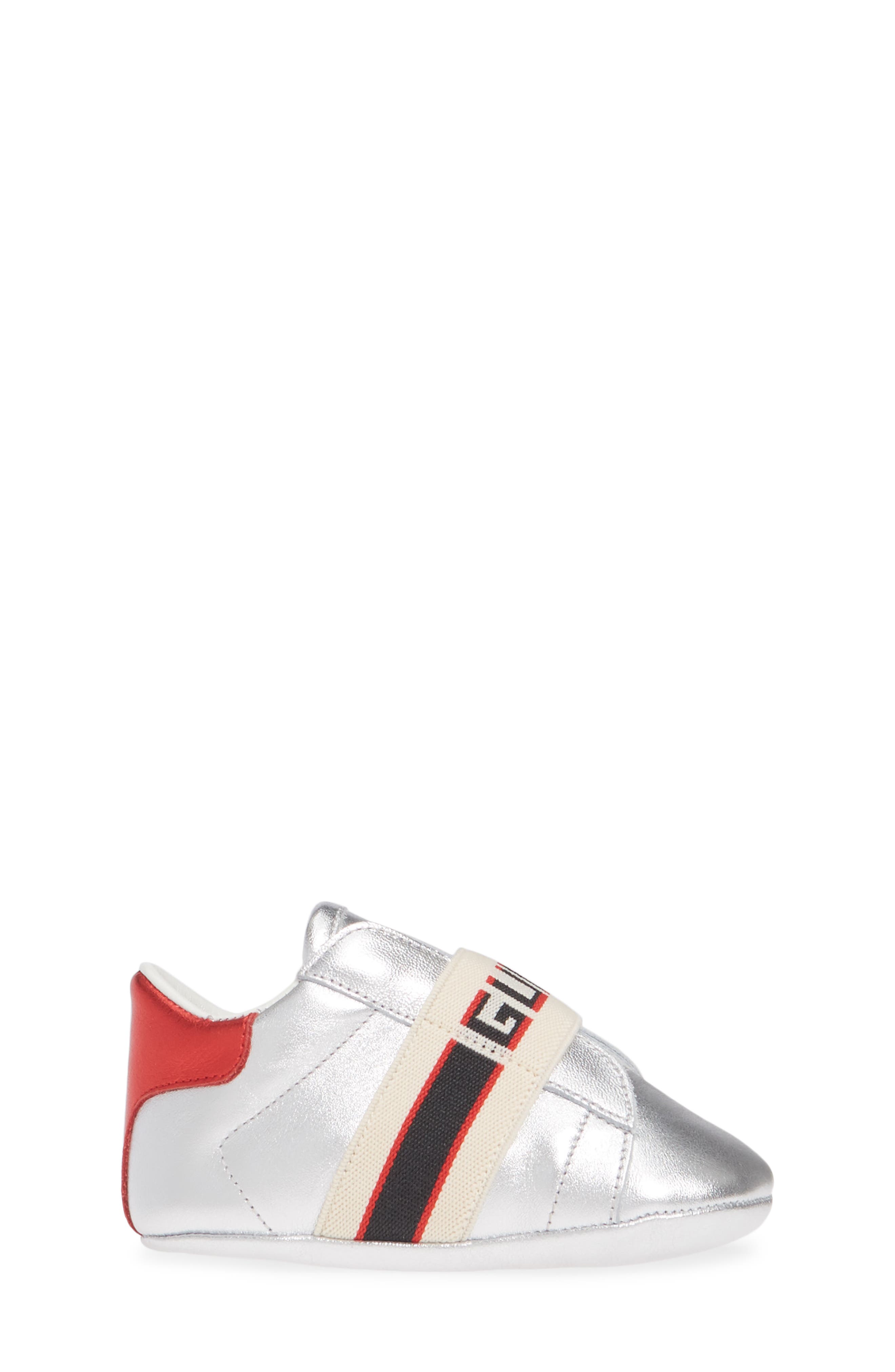 Gucci New Ace Logo Strap Sneaker, Alternate, color, 
