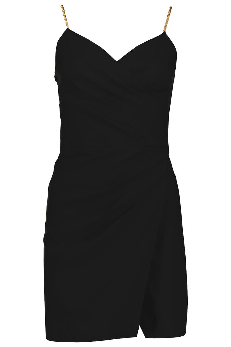 Malone Faux Wrap Mini Dress, Alternate, color, Black