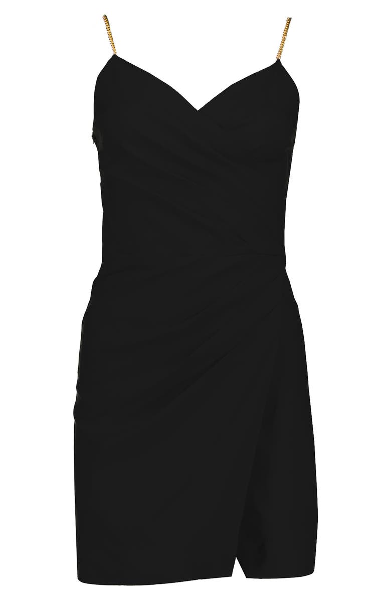 Bishop + Young Malone Faux Wrap Mini Dress, Alternate, color, Black