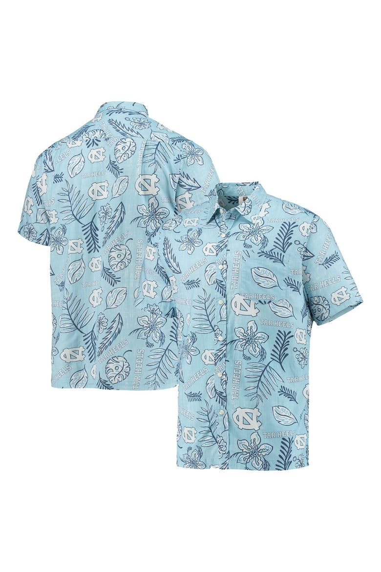 Men's Wes & Willy Carolina Blue North Carolina Tar Heels Vintage Floral Button-Up Shirt, Main, color, Light Blue