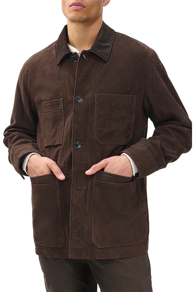Graham Suede Chore Jacket, Alternate, color, BROWN