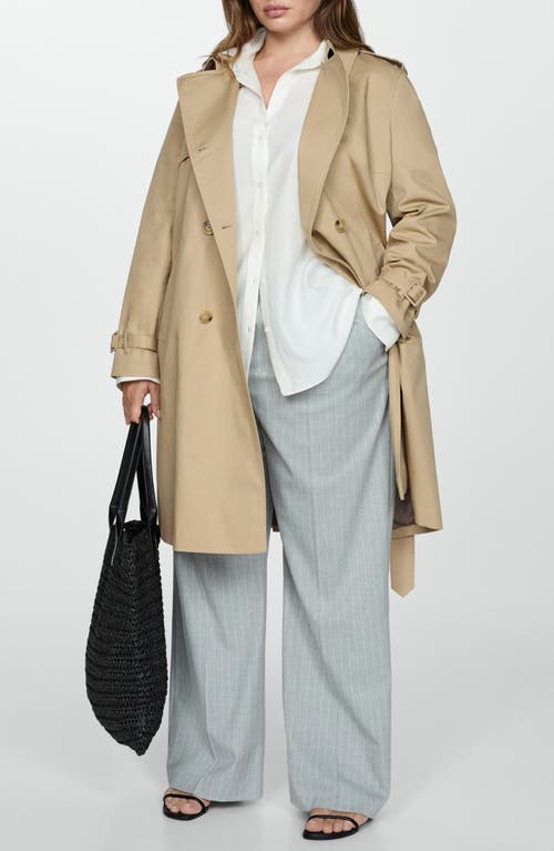 Mango Classic Trench Coat With Belt Beige In Beige