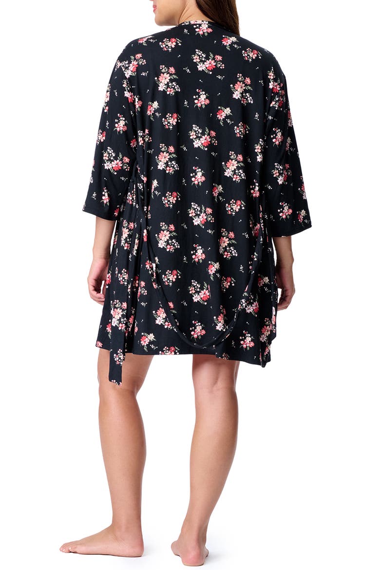 Motherhood Women's Maternity Robe and Nursing Chemise Sleep Set, Alternate, color, Tea Rose Garden Evening