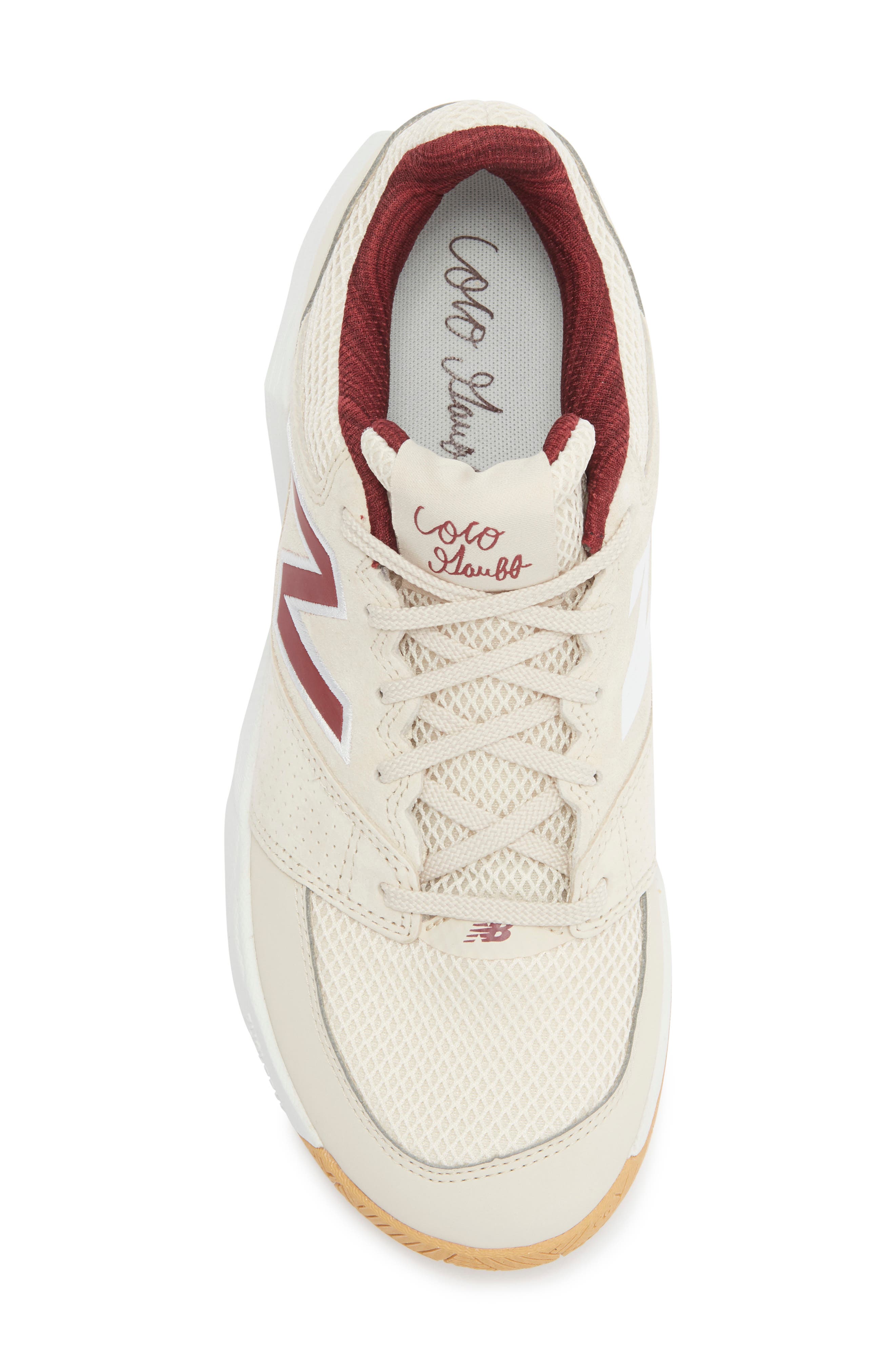 New Balance Coco Delray Tennis Shoe, Alternate, color, Bisque/ Monarch Burgundy