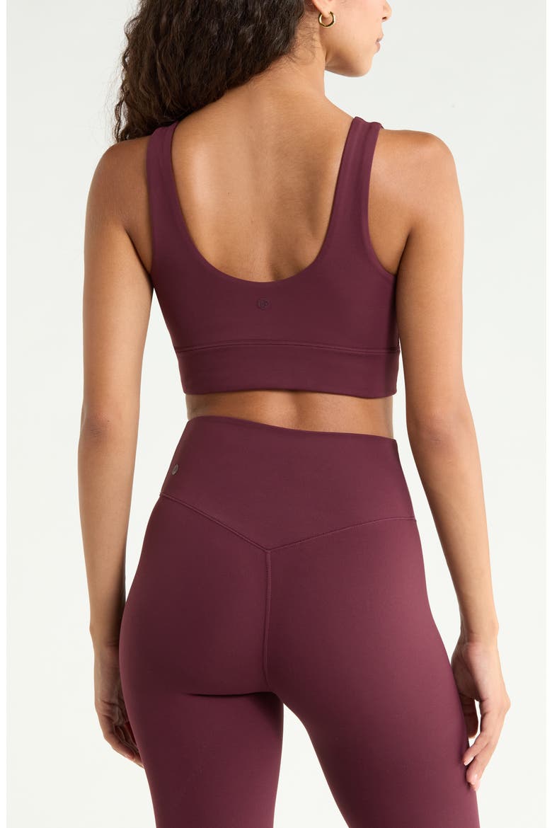 Zen Twist Sports Bra, Alternate, color, BURGUNDY STEM