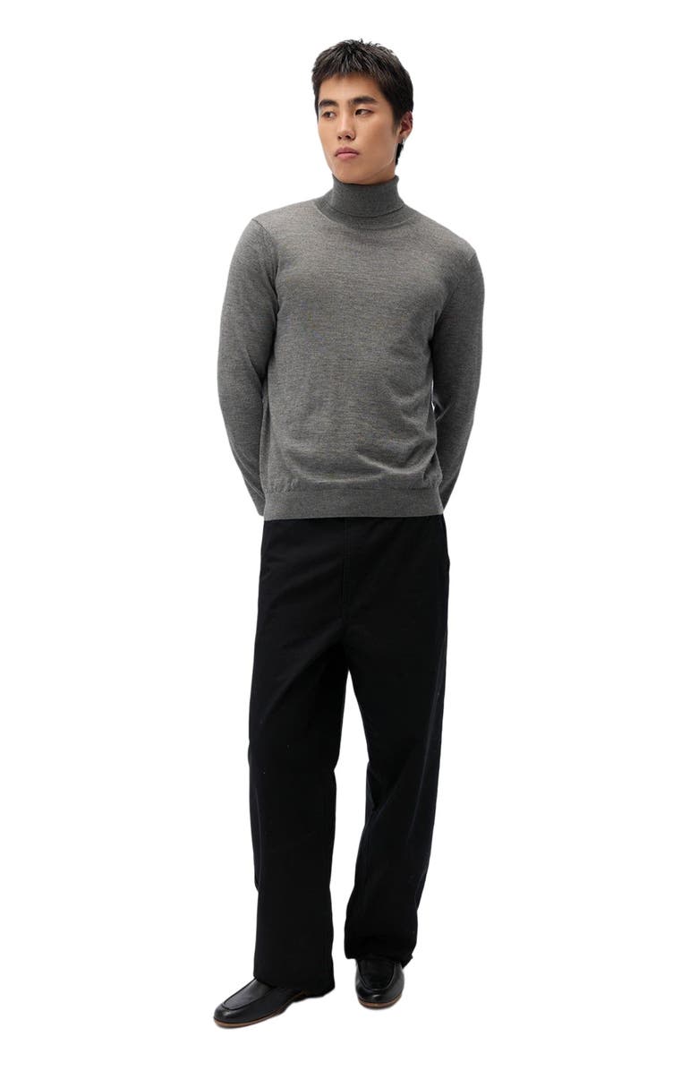 GOBI Mongolian Cashmere Cashmere-Silk Turtleneck Sweater, Main, color, Dim Gray