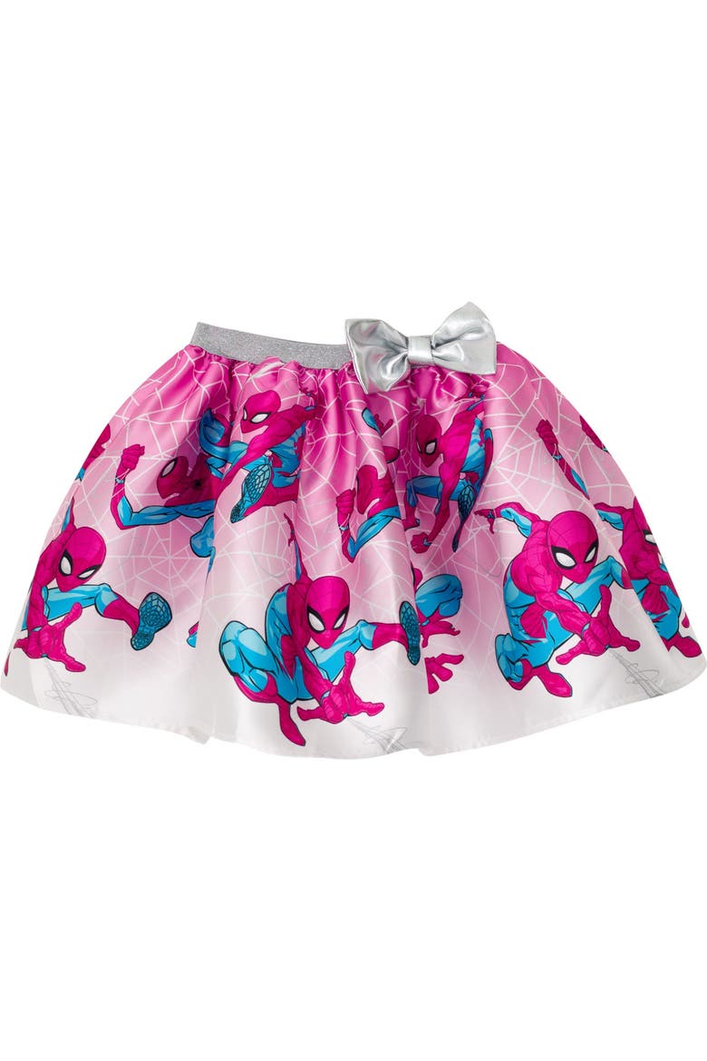 Spider-Man 2-Piece T-Shirt and Skirt Set, Alternate, color, White Pink Spiderman